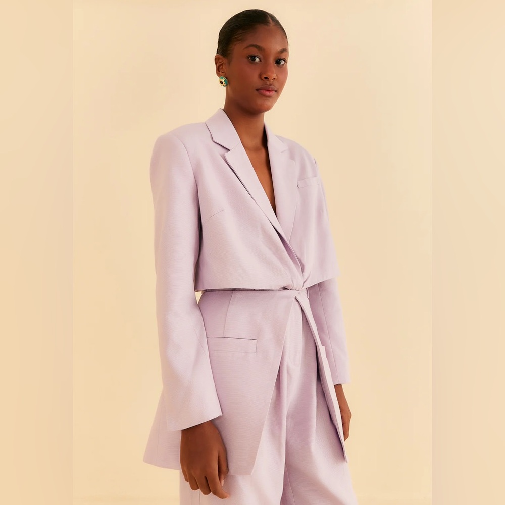 Farm Rio Lilac Cut Out Blazer - Picture 1 of 14